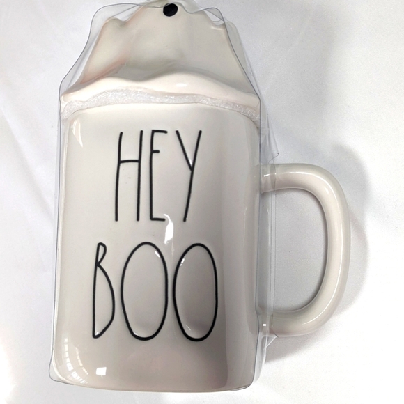 New Rae Dunn. 2021 Halloween Hey Boo Ceramic Mug With Lid - Picture 3 of 5